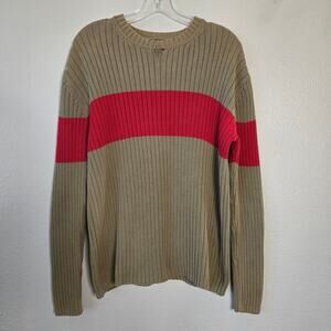 Vintage 90s Structure Stripe Grungy Heavy Knit Sweater Size M Skater Streetwear
